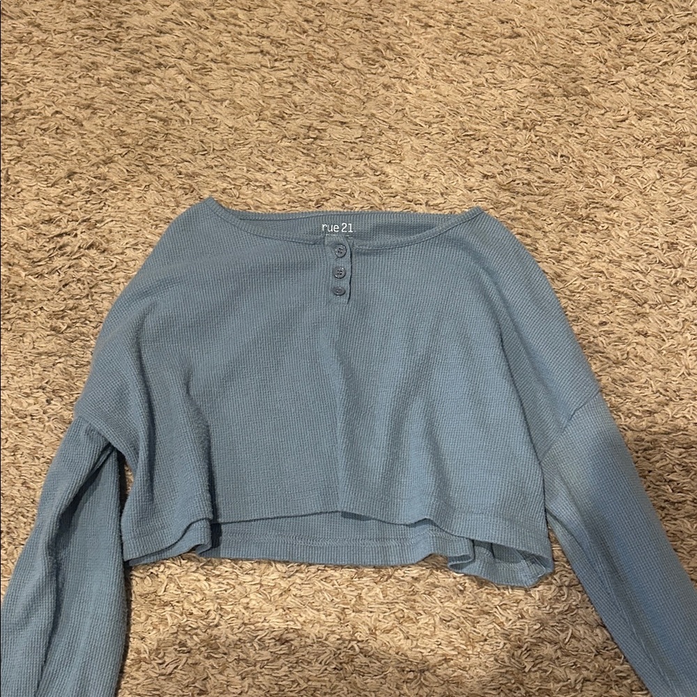 Rue21 Dusty Blue Crop Top